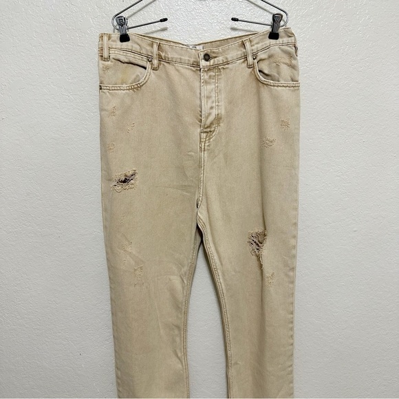 New Free People We the free Wren Boyfriend Jeans khaki size 29 - Picture 4 of 15